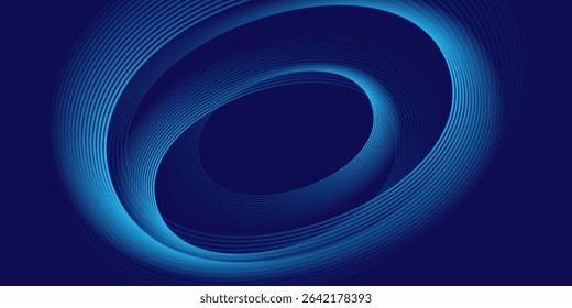 Abstract blue glowing geometric lines on dark blue background. vektor illustration	
