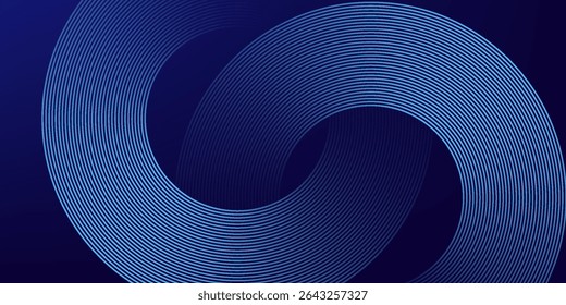 Abstract blue glowing geometric lines on dark blue background eps10