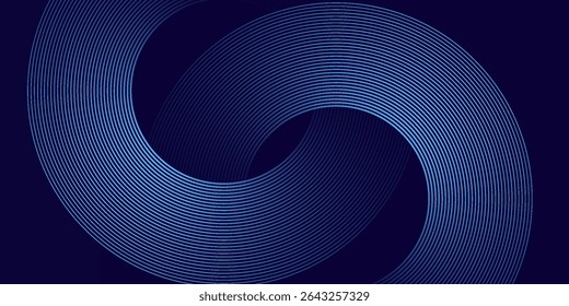 Abstract blue glowing geometric lines on dark blue background eps10