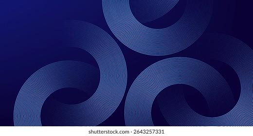 Abstract blue glowing geometric lines on dark blue background eps10
