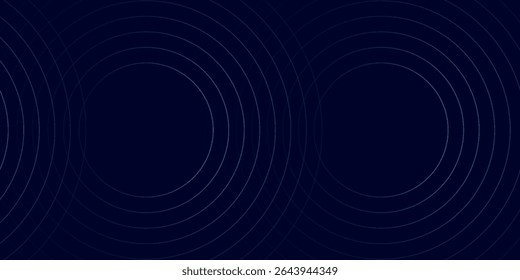 Abstract blue glowing geometric lines on dark blue background. Modern shiny blue circle lines pattern. Futuristic technology concept. Suit for cover, poster,