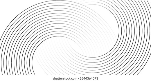 Abstract blue glowing geometric lines on dark blue background. Modern shiny blue circle lines pattern. Futuristic technology concept. Suit for cover, poster, banner, brochure, header, website. eps 10