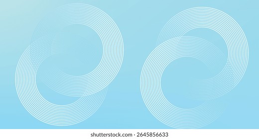 Líneas geométricas brillantes azules Abstractas sobre fondo azul oscuro. Concepto de tecnología futurista. Moderno patrón de líneas de círculo azul brillante.