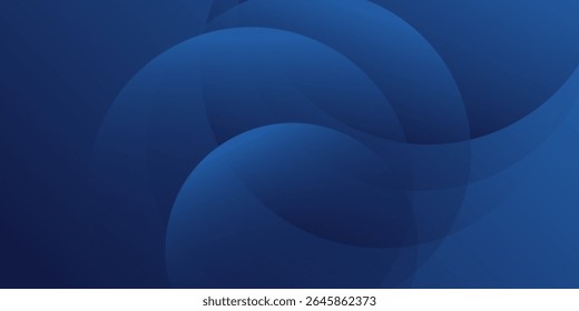 Líneas geométricas brillantes azules Abstractas sobre fondo azul oscuro.  Diseño de líneas circulares azules patrón arte simple moderno buenas Ilustraciones vectoriales agradable