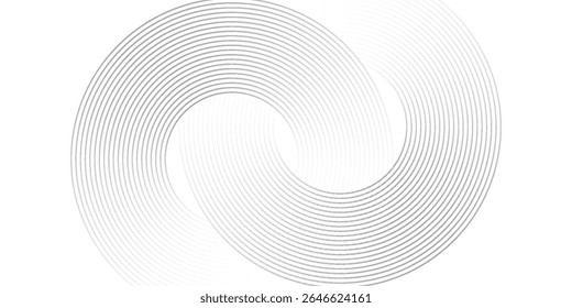 Abstract blue glowing geometric lines on dark blue background. Modern shiny blue circle lines pattern. Futuristic technology concept. Suit for cover, poster, banner, brochure, header, website. eps 10