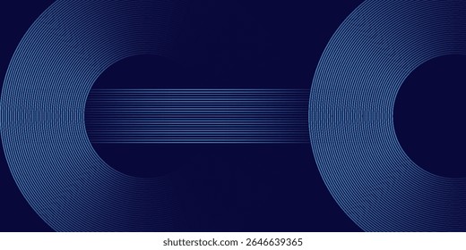 Líneas geométricas brillantes azules Abstractas Modelo azul brillante moderno de las líneas circulares. Traje para la cubierta, Anuncio, folleto. eps 10 en diseño moderno de moda