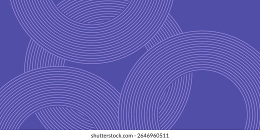 Abstract blue glowing geometric lines on dark blue background. Modern shiny blue circle lines pattern. Futuristic technology concept. Suit for cover, poster,