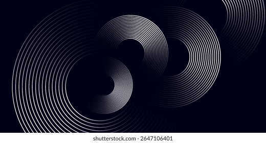 Líneas geométricas brillantes azules Abstractas Modelo azul brillante moderno de las líneas circulares. Traje para la cubierta, Anuncio, folleto