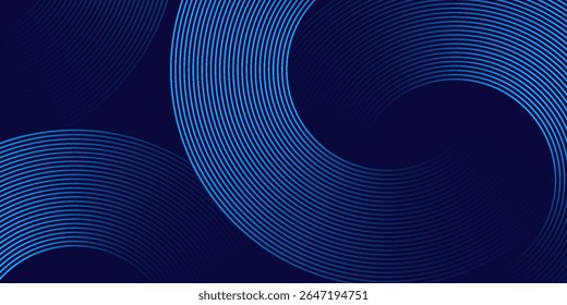 Abstract blue glowing geometric lines modern shiny blue circle lines pattern. Suit for cover   banner  brochure
