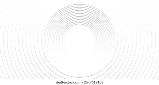 Abstract blue glowing geometric lines on dark blue background. Modern shiny blue circle lines pattern. Futuristic technology concept. Suit for cover, poster, banner, header, website.