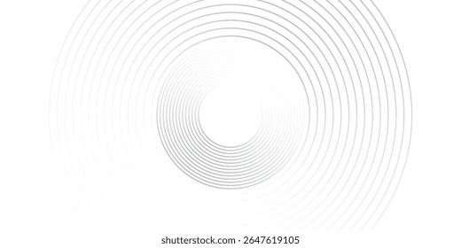Abstrakte blaue leuchtende geometrische Linien auf dunkelblauem Hintergrund. Moderne glänzende blaue Kreislinien Muster. Futuristisches Technologiekonzept. Anzug für Cover, Poster, Banner, Header, Website.