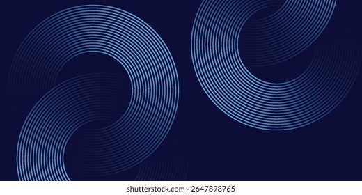 Abstract blue glowing geometric lines modern shiny blue circle lines pattern. Suit for cover,  banner, brochure