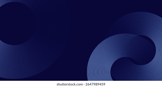 Líneas geométricas brillantes azules Abstractas Modelo azul brillante moderno de las líneas circulares. Traje para la cubierta, Anuncio, folleto
