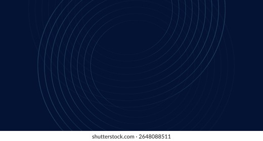 Abstract blue glowing geometric lines on dark blue background. Modern shiny blue circle lines pattern good