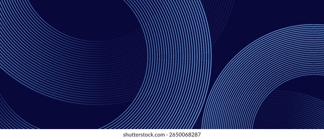 Líneas geométricas brillantes azules Abstractas Modelo azul brillante moderno de las líneas circulares. Traje para la cubierta, el Anuncio, el folleto. ilustración del Vector.
