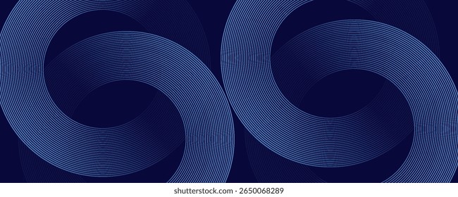 Líneas geométricas brillantes azules Abstractas Modelo azul brillante moderno de las líneas circulares. Traje para la cubierta, Anuncio, folleto