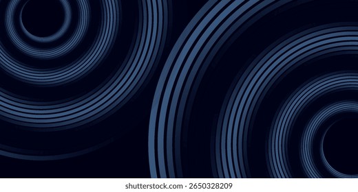 Abstrakte blaue leuchtende geometrische Linien auf dunkelblauem Hintergrund. Vektor eps 10