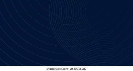 Líneas geométricas brillantes azules Abstractas sobre fondo azul oscuro. Moderna textura de patrón de líneas de círculo azul brillante