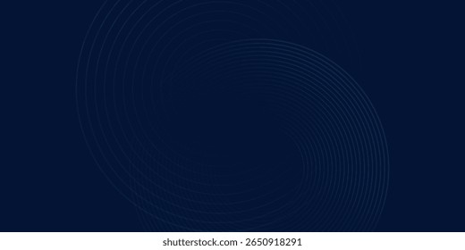 Abstract blue glowing geometric lines on dark blue background. Modern shiny blue circle lines pattern texture illustrations vector good modern