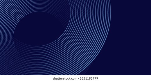 Abstract blue glowing geometric lines modern shiny blue circle lines pattern. Suit for cover website good simple art modern