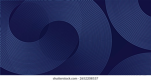 Líneas geométricas brillantes azules Abstractas Modelo azul brillante moderno de las líneas circulares. Traje para la cubierta, Anuncio, folleto