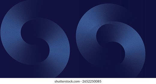 Líneas geométricas brillantes azules Abstractas Modelo azul brillante moderno de las líneas circulares. Traje para la cubierta   Folleto de Anuncio moderno 