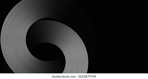 Abstract blue glowing geometric lines on dark blue background circle arts