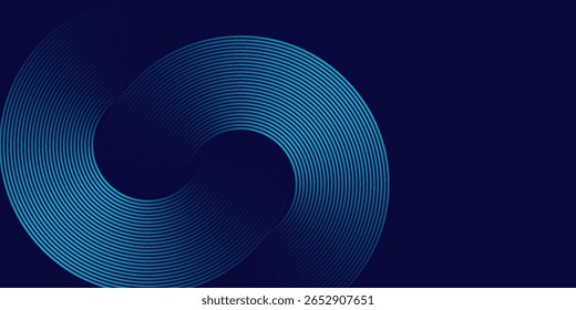Líneas geométricas brillantes azules Abstractas Modelo azul brillante moderno de las líneas circulares. Traje para el folleto de Anuncio de la cubierta eps 10