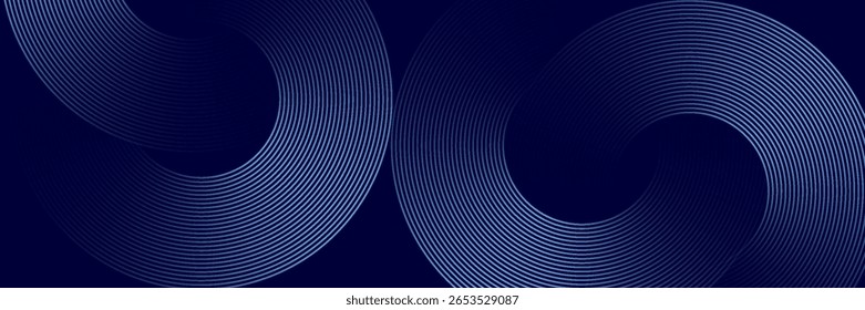 Líneas geométricas brillantes azules Abstractas Modelo azul brillante moderno de las líneas circulares. Traje para la cubierta, Anuncio, folleto, Vector