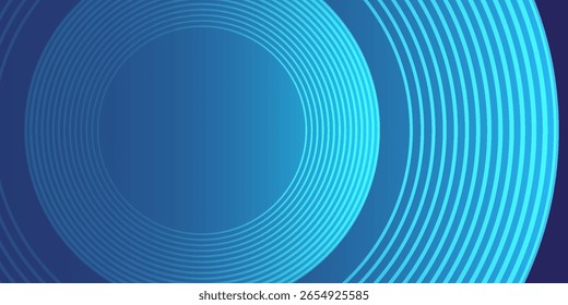 Líneas geométricas brillantes azules Abstractas sobre fondo azul oscuro. ilustración vectorial