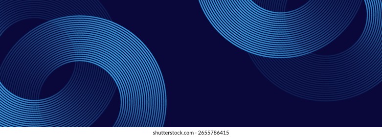 Abstract blue glowing geometric lines modern shiny blue circle lines pattern. Suit for cover banner brochure