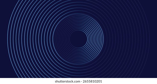 Abstract blue glowing geometric lines modern shiny blue circle lines pattern. Suit for cover,  banner, brochure