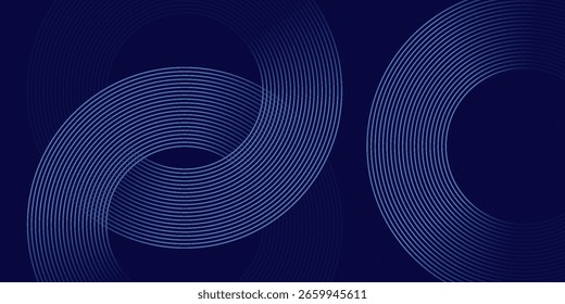 Abstract blue glowing geometric lines modern shiny blue circle lines pattern. Suit for cover,  banner, brochure