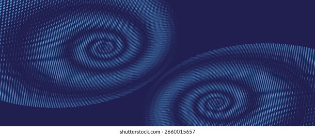 Abstract blue glowing geometric lines on dark blue background. Modern shiny blue circle lines pattern. Futuristic technology concept