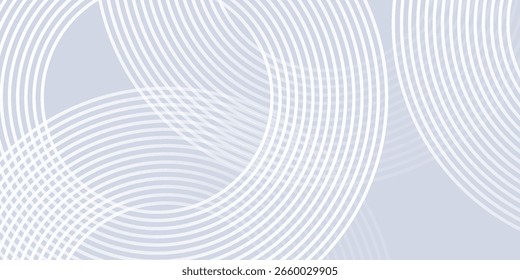 Abstract blue glowing geometric lines on dark blue background. Modern shiny blue circle lines pattern. Futuristic technology concept.