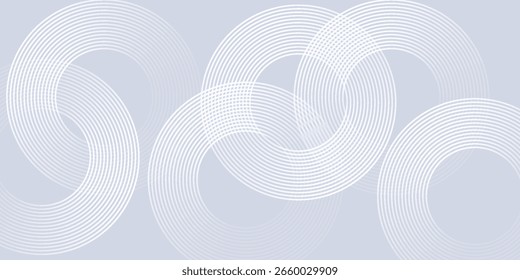 Abstract blue glowing geometric lines on dark blue background. Modern shiny blue circle lines pattern. Futuristic technology concept.