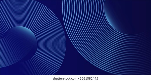 Abstract blue glowing geometric lines modern shiny blue circle lines pattern. Suit for cover, banner, brochure. vector illustration