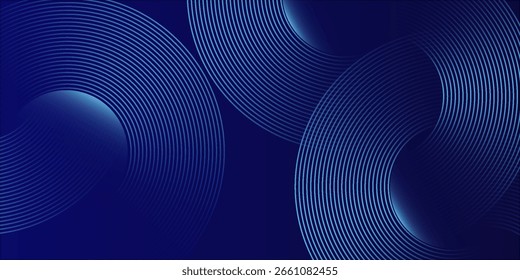 Líneas geométricas brillantes azules Abstractas Modelo azul brillante moderno de las líneas circulares. Traje para la cubierta, Anuncio, folleto