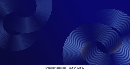 Líneas geométricas brillantes azules Abstractas sobre fondo azul oscuro. Ilustración vectorial