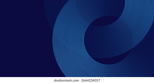 Líneas geométricas brillantes azules Abstractas Modelo azul brillante moderno de las líneas circulares. Traje para la cubierta, Anuncio, folleto
