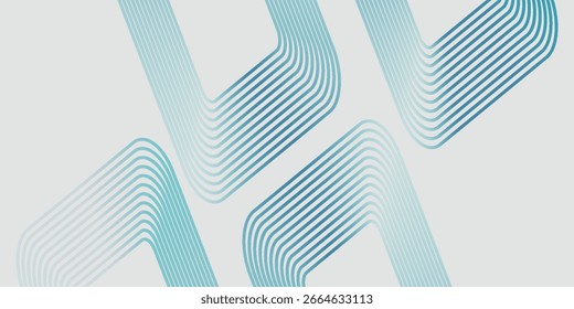 Líneas geométricas brillantes azules Abstractas sobre fondo gris. Moderno patrón de líneas de círculo blanco brillante. Concepto de tecnología futurista. Traje para la cubierta, cartel, Anuncio, folleto, Vector del Sitio web