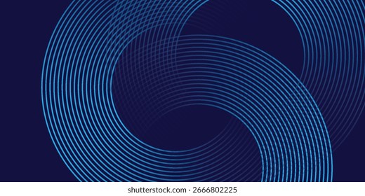 Abstract blue glowing geometric lines modern shiny blue circle lines pattern. vector background Suit for cover, banner, brochure