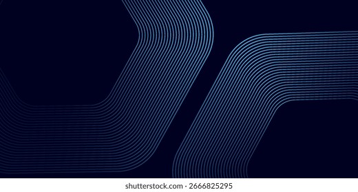 Abstract blue glowing geometric lines on dark background. Modern shiny element simple art good modern illustrations