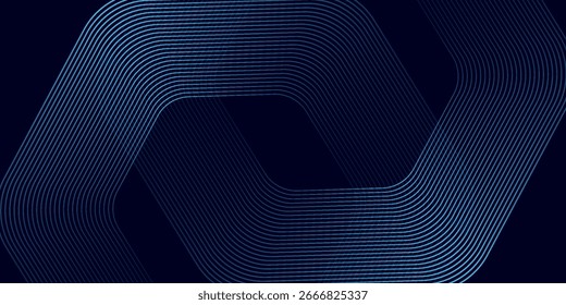 Abstract blue glowing geometric lines on dark background. Modern shiny element simple art good modern