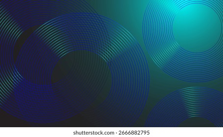 Líneas geométricas brillantes azules Abstractas sobre fondo azul oscuro. Ilustración vectorial.