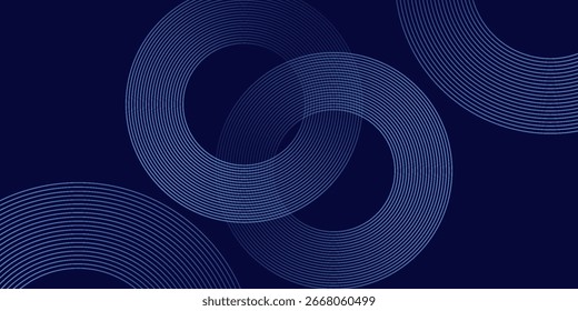 Abstract blue glowing geometric lines modern shiny blue circle lines pattern. Suit for cover,  banner, brochure