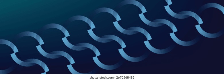 Abstrakte blaue leuchtende geometrische Linien auf dunkelblauem Hintergrund. Moderne glänzende blaue Kreislinien Muster. Futuristisches Technologiekonzept.Vektor