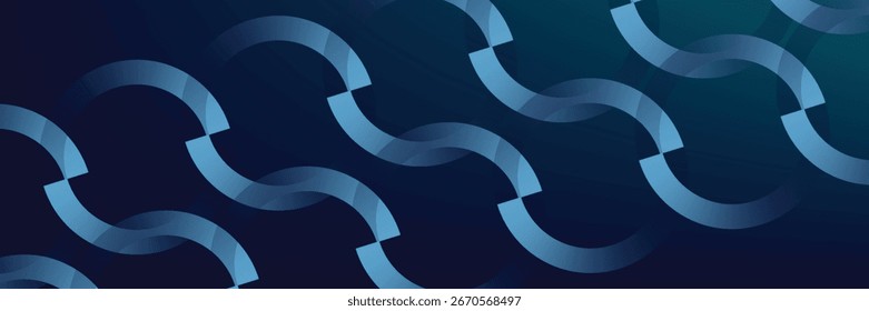 Abstract blue glowing geometric lines on dark blue background. Modern shiny blue circle lines pattern. Futuristic technology concept.vector