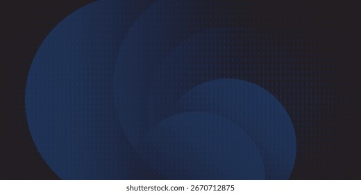 Abstrakte blaue leuchtende geometrische Linien auf dunkelblauem Hintergrund. Modernes glänzendes blaues Kreislinienmuster, eps 10.