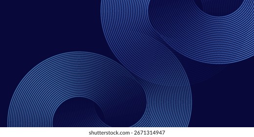 Líneas geométricas brillantes azules Abstractas Modelo azul brillante moderno de las líneas circulares. 